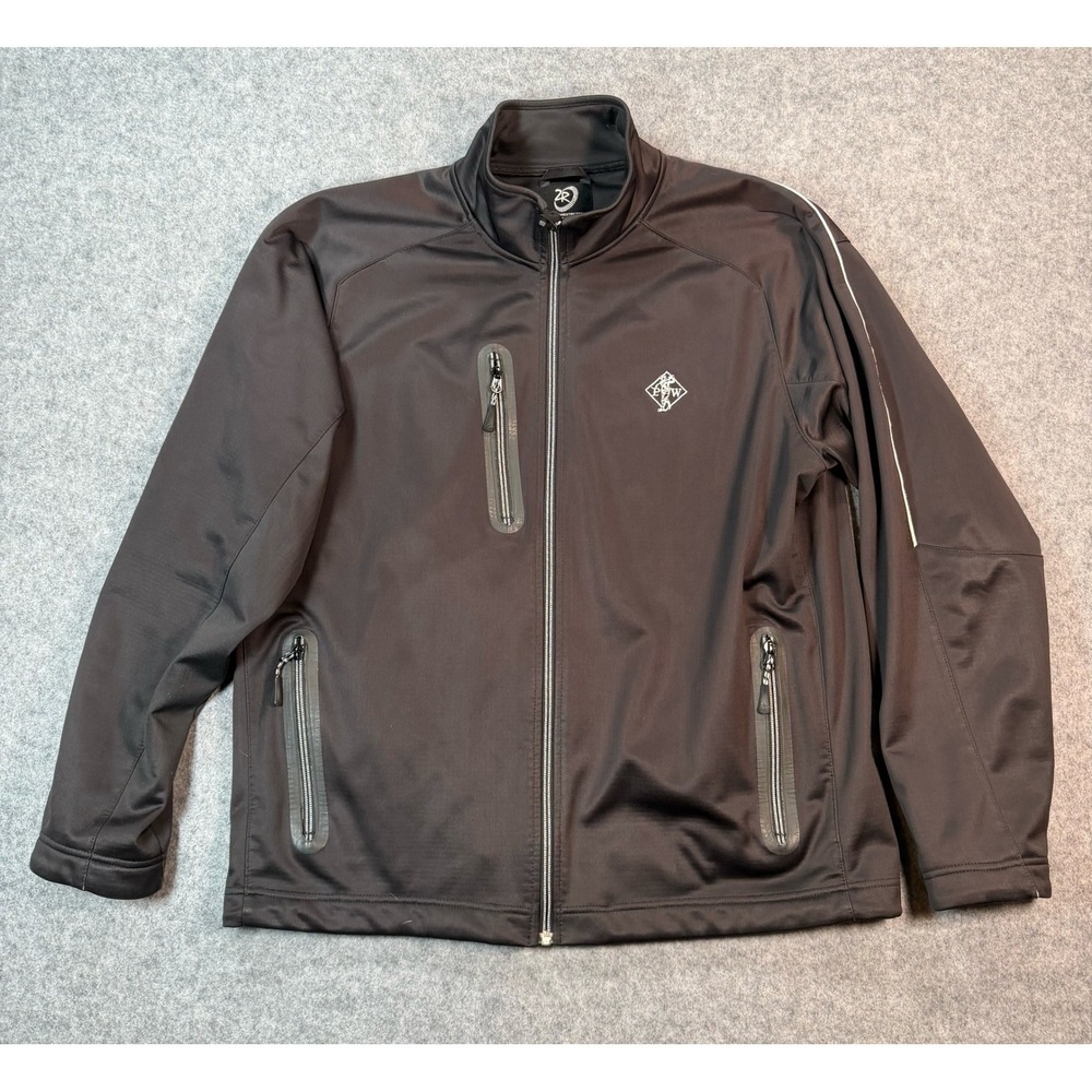 Zero Restriction Tour Series Mens Black Full Zip Golf Jacket Large PW Logo
